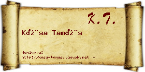 Kása Tamás névjegykártya